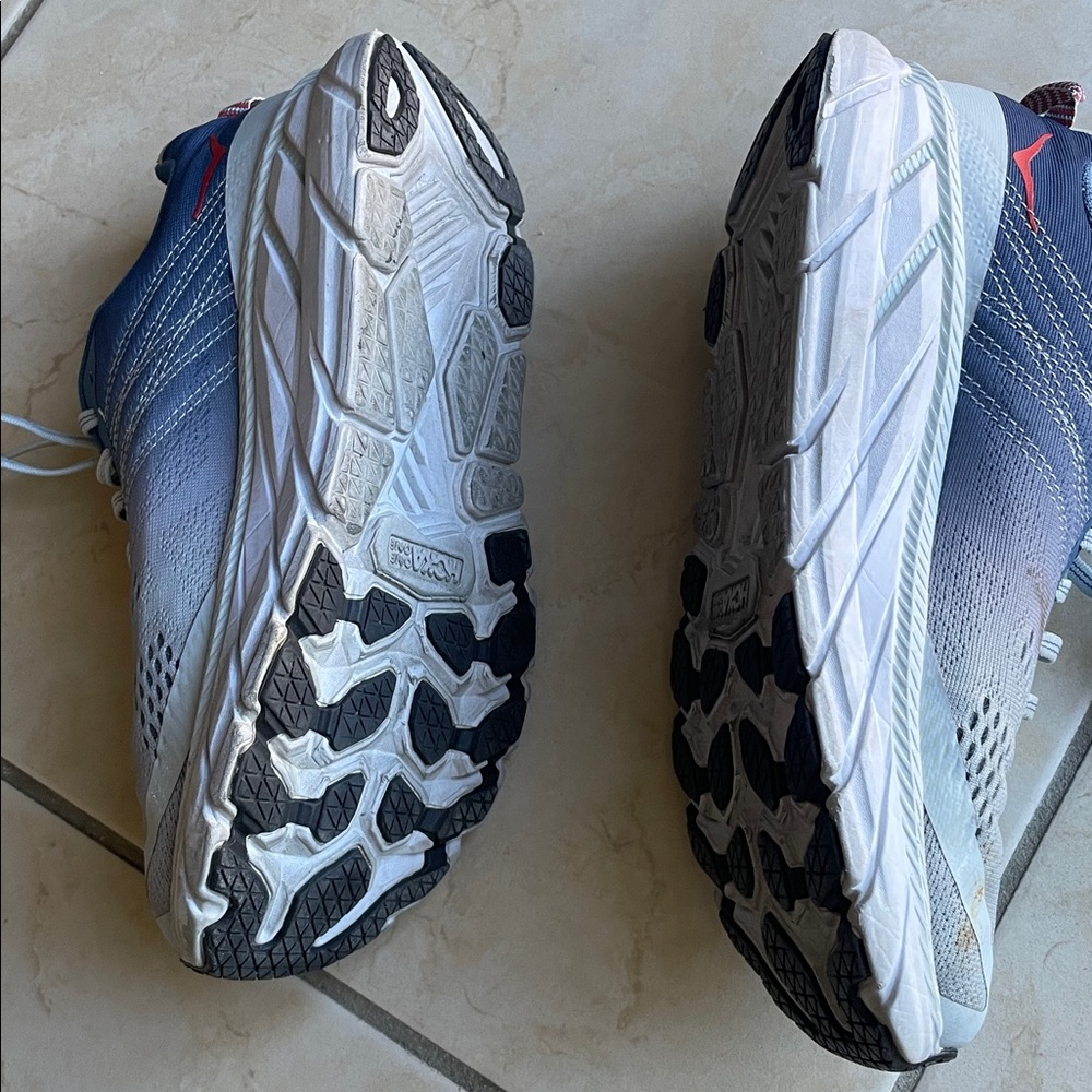 Hoka One One Blue and White Athletic Shoes - Picture 2 of 7